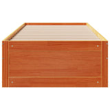Bed Frame without Mattress with Drawers Wax Brown 90x200 cm Solid Wood Pine 3308815