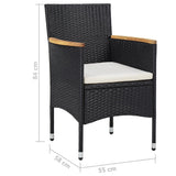 Garden Dining Set Black, Cream White 3095923