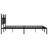 Bed Frame Black Powder-Coated Steel Double Bed Frame 353542