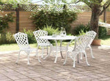 Garden Dining Set 5 pcs White Aluminium 3334710