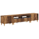 3 Piece LED TV Cabinet Old Wood Engineered Wood 3416507
