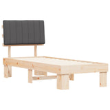Bed Frame with Upholstered Headboard Dark Grey 75 x 190 cm 877530
