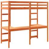 Loft Bed Frame without Mattress Wax Brown 75x190 cm Small Single Solid Wood Pine 3308576