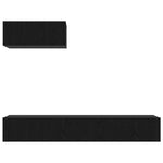3 Piece TV Cabinet Set Wall-mounted Black Oak Engineered Wood 3332537