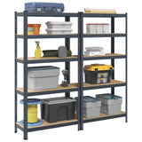 5-Layer Storage Shelves 2 pcs Anthracite Steel&Engineered Wood 4016952