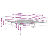 Bed Frame Black Engineered wood, solid eucalyptus wood, plywood 3328700