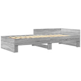 Bed Frame without Mattress Grey Sonoma 75x190 cm Small Single Engineered Wood 849598