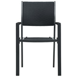 Garden Chair Set of 2 Black Plastic and steel Standard 47889