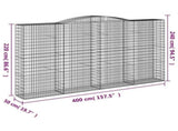 Arched Gabion Baskets 5 pcs 400x50x220/240 cm Galvanised Iron 3147077