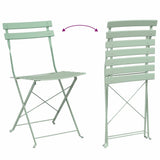 Garden Folding Chair 2 pcs Light Mint 42 x 46 x 82cm Metal 42002958