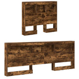 Storage Headboard with Shelf Smoked Oak 90 cm Engineered Wood 3335521