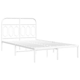 Metal Bed Frame without Mattress with Headboard White 120x200cm 377164