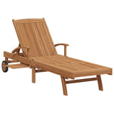 Sun lounger Folding Brown 195 x 59 x 78.5 cm Solid Teak Wood 42008012