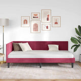 Corner Bed Frame with Headboard Wine red 90 x 200 cm Velvet 42016432