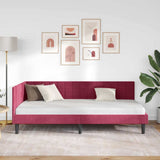 Corner Bed Frame with Headboard Wine Red 100 cm x 200 cm Velvet 42016442
