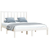 Bed Frame without Mattress White Solid Wood Pine 140x190 cm 3105141