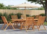 Outdoor Dining Set with Parasol 8 pcs Cream White and Natural 3438545