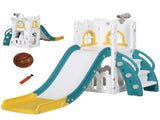5 in 1 Toddler Slide with Basketball Hoop, Climber, Telescope, Storage Basket, for Ages 1-3 Years, T3398P422165