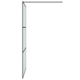 Walk-in Shower Wall Black 115x195 cm Frosted ESG Glass 152113