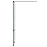 Walk-in Shower Wall Black 115x195 cm Frosted ESG Glass 152113