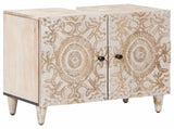 Bathroom Furniture Set with Drawer 4 pcs White Solid Mango Wood 3310116
