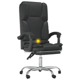 Massage Reclining Office Chair Black Faux Leather 349807