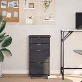 Rolling Cabinet with Drawers MOSS Grey Solid Wood Pine 355905