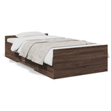 Bed Frame with Drawers without Mattress Brown Oak 100x200 cm 3280334
