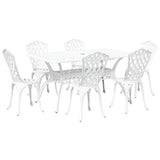 Garden Dining Set 7 pcs White Aluminium 3334674