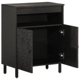 Side Cabinet Black 60x33x75 cm Solid Wood Mango 356844