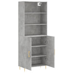 Highboard Concrete Grey 69.5x34x180 cm Engineered Wood 3189241