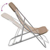 Folding Beach Chairs 2 pcs Taupe Textilene&Powder-coated Steel 360193
