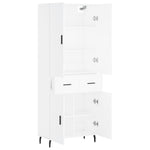 Highboard White 69.5x34x180 cm Engineered Wood 3198161