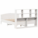 ZNTS Bookcase Bed without Mattress White 120x190 cm Small Double Solid Wood Pine 3323117