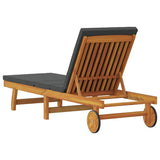 Sun Lounger Reclining Brown 199 x 63 x 85 cm Solid Acacia Wood 4105536