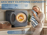 Vented Tumble Dryer, 4 kg Front Tumble Dryer with Stainless Steel Tub, 800W Compact Freestanding T3398P550259
