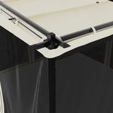 Gazebo with Mesh Walls Cream 3x3 m Steel 4003908