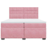 Box Spring Bed with Mattress Pink 200x200 cm Velvet 3291007