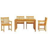 Garden Dining Set 5 pcs Brown Solid Acacia Wood 3375637
