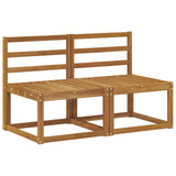 2 Piece Outdoor Middle Sofa Solid Acacia Wood Natural 900458
