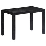 ZNTS Dining Table Black 118x60x76 cm Solid Mango Wood 247991