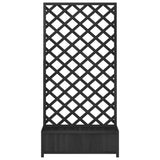 Planter with Trellis Black Solid Wood Fir 365481