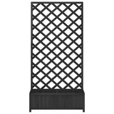 Planter with Trellis Black Solid Wood Fir 365481
