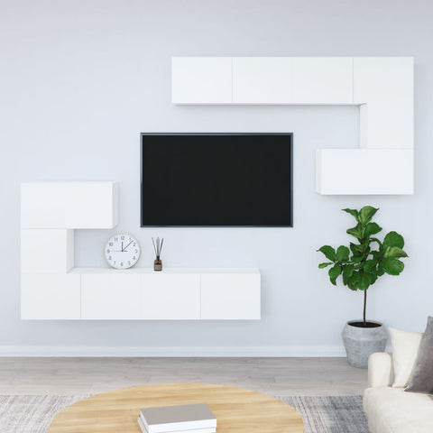 Wall-mounted TV Cabinet White Engineered Wood 3114582