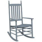 ZNTS Rocking Chair with Foldable Table Grey Solid Wood Poplar 3281258