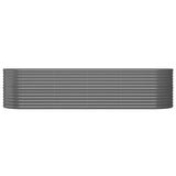 Garden Raised Bed Galvanised Steel 296x80x68 cm Grey 318959