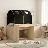 Bed with Tunnel 3 pcs Artisian Oak and Black Engineered Wood 3423520