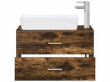 Bathroom Furniture Set Smoked Oak Engineered Wood 3404394