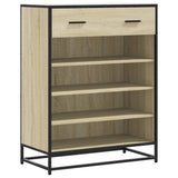 Shoe Cabinet Sonoma Oak 75x38x97.5 cm Engineered Wood and Metal 3300876