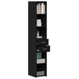 Bookcase with Drawer Black Oak 30 x 42.4 x 185.2 cm 868741